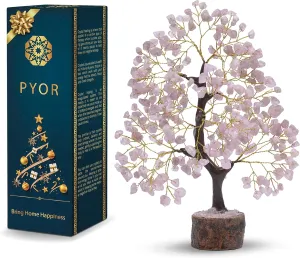 Rose Quartz Crystals & Money Tree - Pink Room Decor & Spiritual Gems - Crystal Gifts