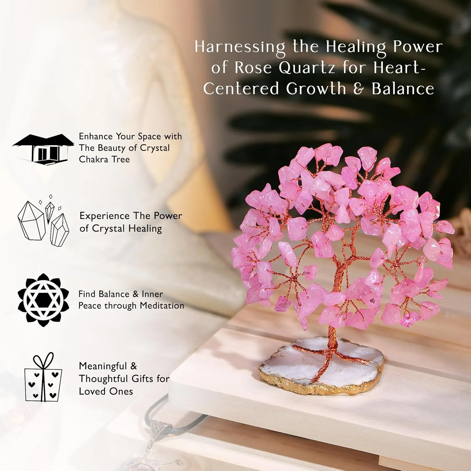Rose Quartz Crystals, Good Luck Money Tree, Pink Room Decor, Spiritual Items, Rose Quartz Money Tree, Crystal Gifts, Good Luck Gems, Crystal Quartz, Pink Crystals, Stone Decorations