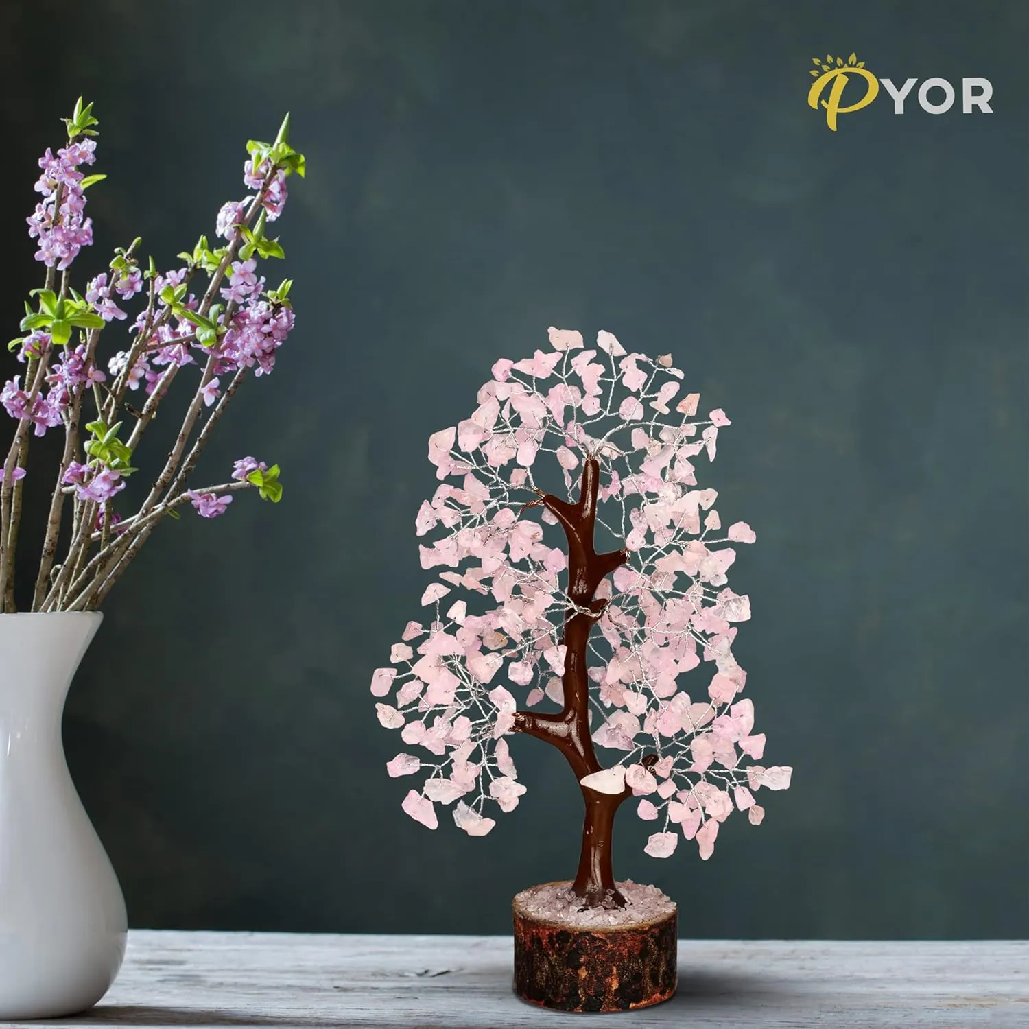Rose Quartz, Stone Money Tree, Spiritual Gifts, Rose Quartz Tree, Pink Office Decor, Crystal Rose Tree, Feng Shui Decor, Healing Crystals and Gems, Spiritual Room Decor, Hippie Gifts, Gem Tree