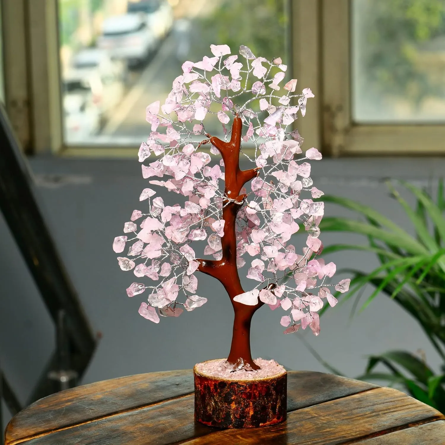 Rose Quartz, Stone Money Tree, Spiritual Gifts, Rose Quartz Tree, Pink Office Decor, Crystal Rose Tree, Feng Shui Decor, Healing Crystals and Gems, Spiritual Room Decor, Hippie Gifts, Gem Tree