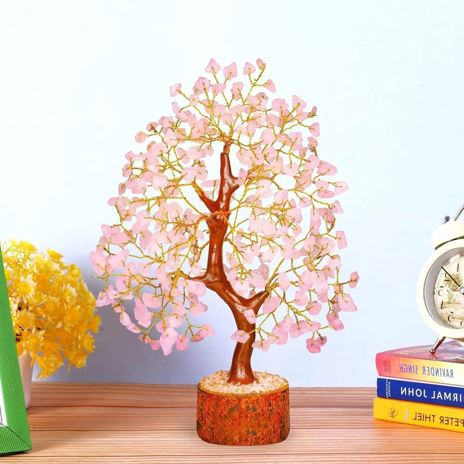 Rose Quartz Tree, Rose Quarts Tree - Crystal Decor - Quartz Money Tree, Original Feng Shui Tree - Crystals Decor - Home Decorations for Living Room - Tree of Life Decor