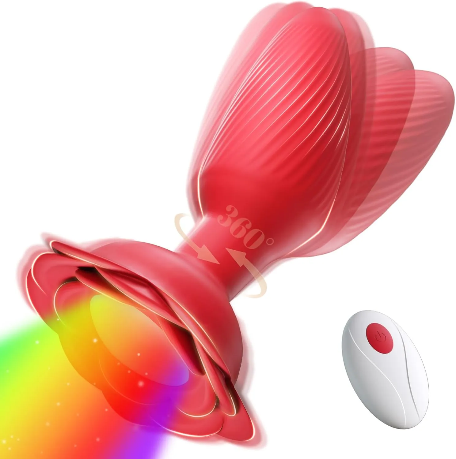 Rose Sex Toys Anal Vibrators, 360°Rotation Anal Plug Adult Toys for Women, Remote Control Anal Toys with 10 Vibrating Rotating Modes, Vibrating Butt Plug Couple Sex Toy Prostate Massager