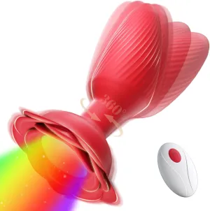 Rose Sex Toys Anal Vibrators, 360°Rotation Anal Plug Adult Toys for Women, Remote Control Anal Toys with 10 Vibrating Rotating Modes, Vibrating Butt Plug Couple Sex Toy Prostate Massager