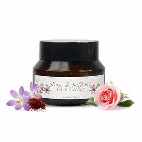 Rose & Saffron Face Cream for fine lines, wrinkles, & Patchy Complexion | Essential oils Helps reduce black & white heads, Suitable For All Skin Type | 50g, 1.76 ounce