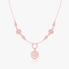 Rose Gold Radiant Halo Necklace