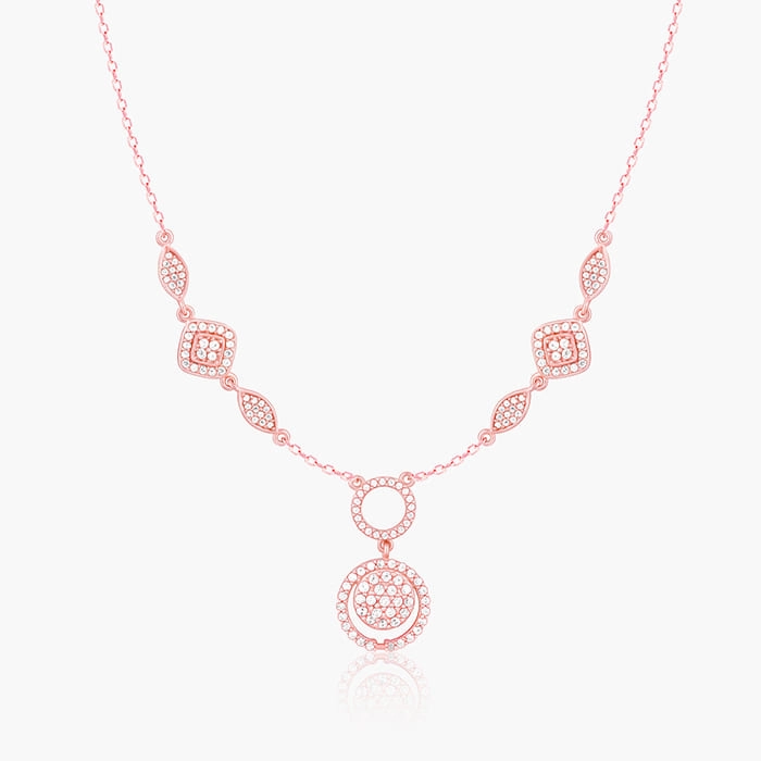 Rose Gold Radiant Halo Necklace