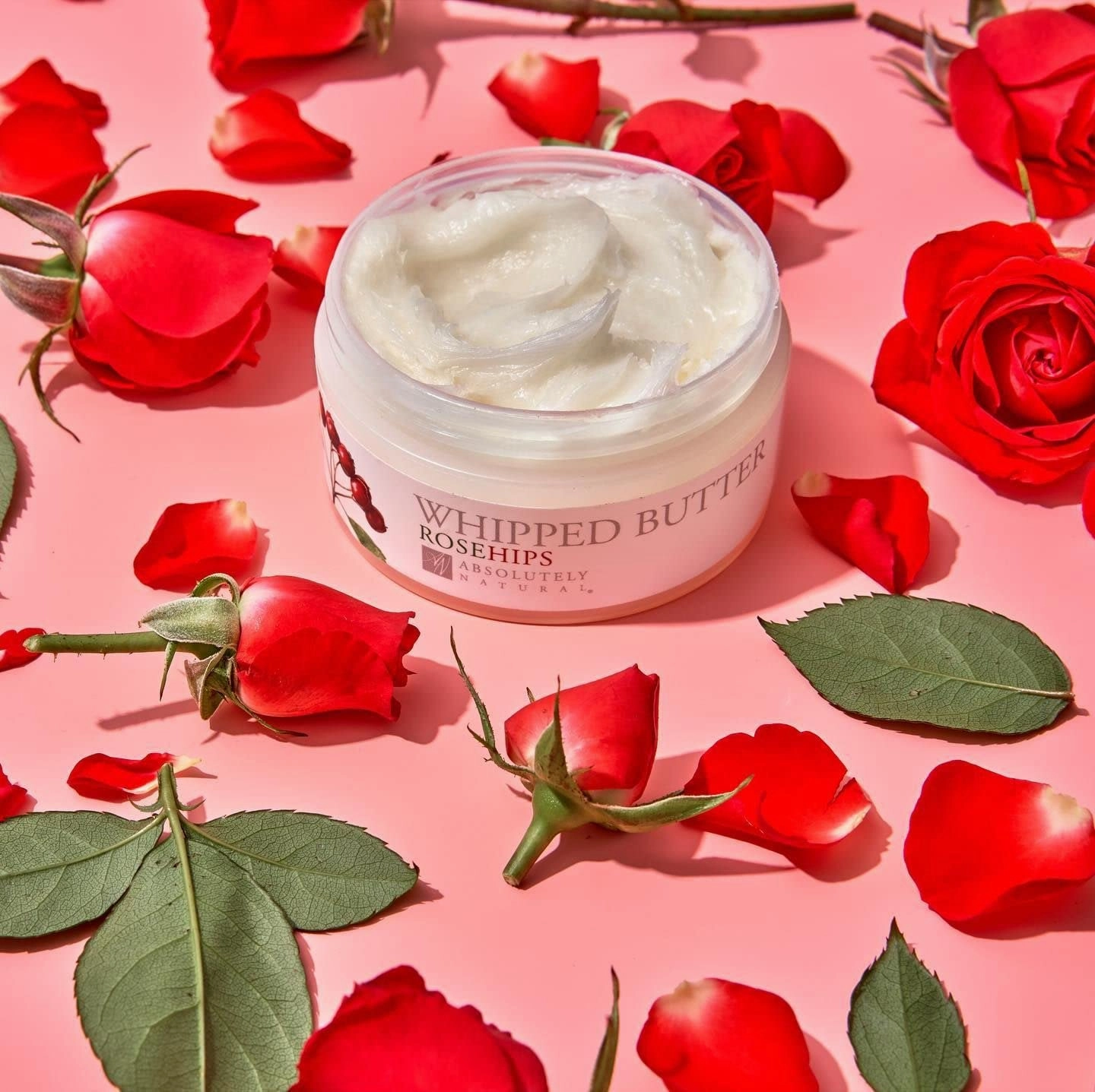 Rose Hips Whipped Body Butter 5oz with Nourishing Shea Butter and Coconut Oil Paraben Free Vegan Made in USA