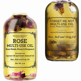 Rose Multi-Use Oil for Face, Body and Hair - Organic Blend of Apricot, Vitamin E - Multi-Use Oil for Face, Body and Hair - Forget Me Not - Organic Blend of Apricot