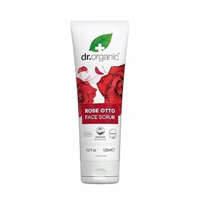 Rose Otto Face Scrub | Deep Exfoliation, Aids in Healthy Aging, Promotes Radiant Glowy Skin, Vegan, Certified Organic, Natural, 125 mL / 4.2 fl oz