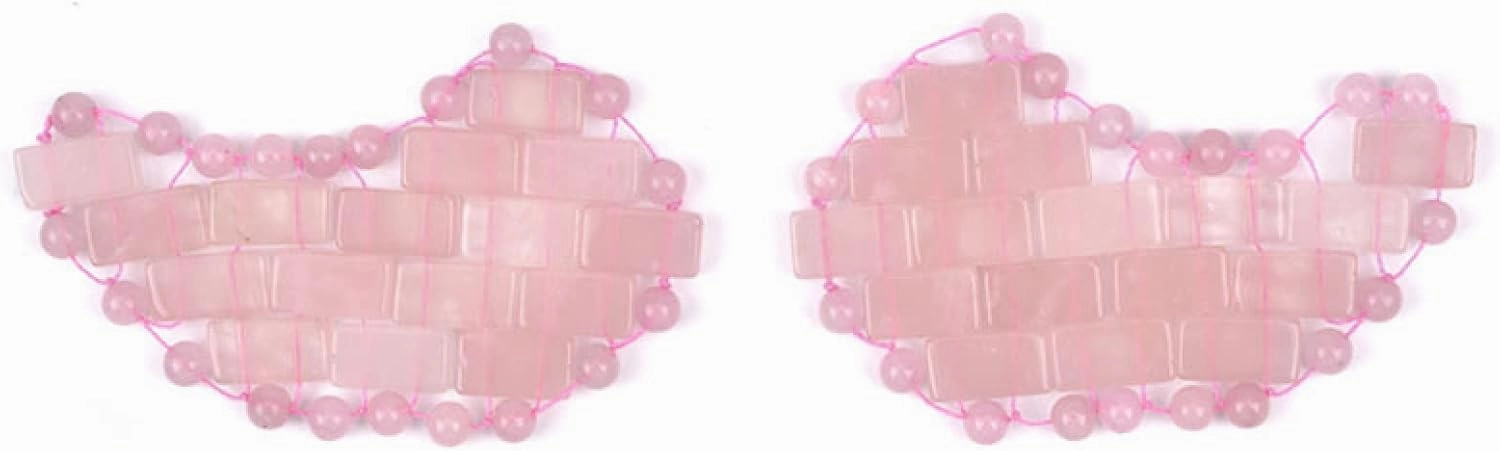Rose Quartz Eye Mask Mini Jade Sleep Mask Made of 100% Natural Jade Stone,a Pair