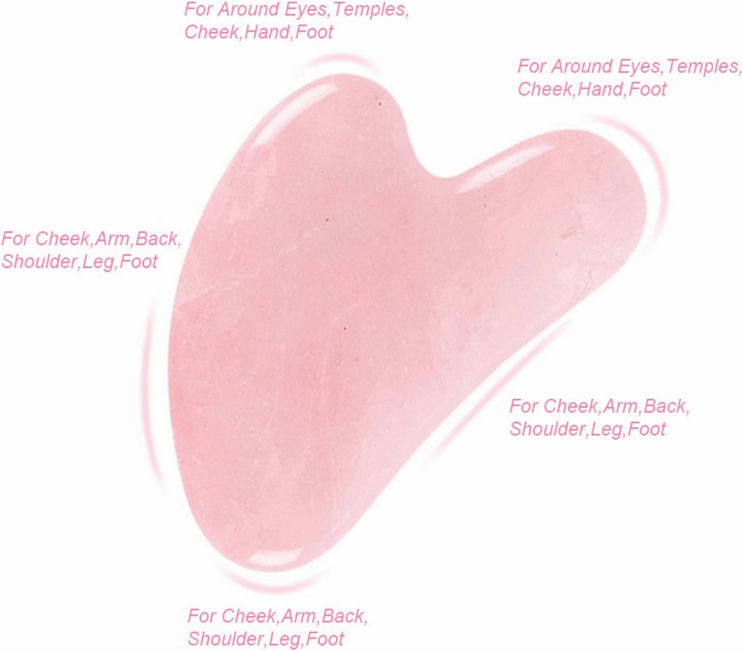 Rose Quartz Eye Sleep Mask Facial Massager Jade Roller Gua Sha Scraper,3pcs-Ci No Box