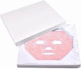 Rose Quartz Face Mask Tools Facial Cooling Massager 100% Natural Jade Crystal Sleep Mask,Rose Quartz with Box