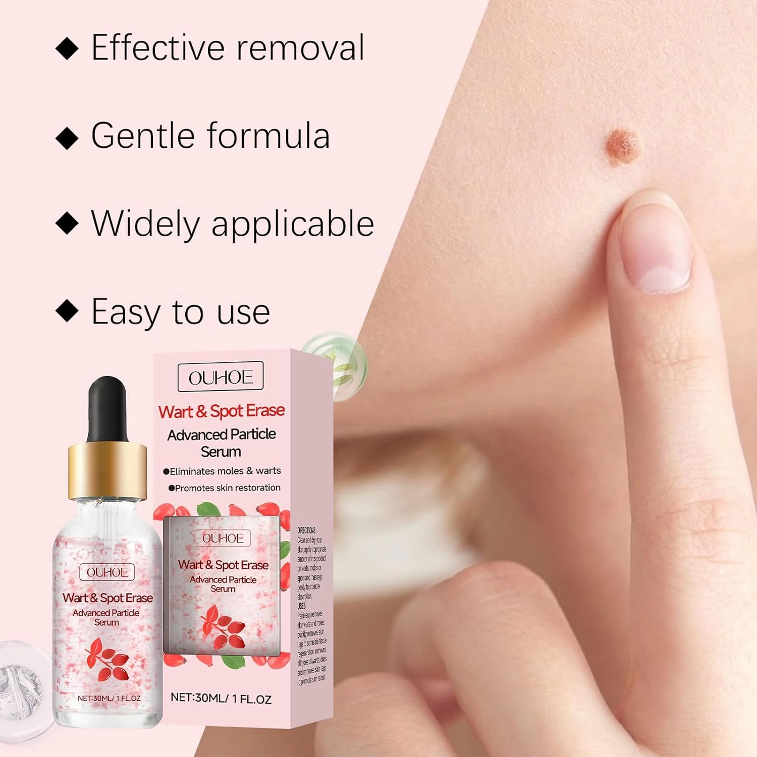 Rose Skin Care Essential Oil - Moisturizing Skin Shining, Pure Natural Rose Daily Care Oil for Dry, Rough & Sensitive Skin(30G/1OZ) (2)