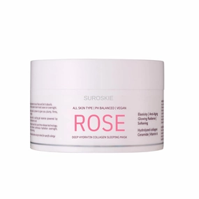 Rose Sleeping Mask, 50ml, Anti-Aging Night Cream with Collagen, Rose Extract, Ceramide, Vitamin A, for Hydrated Glowing Skin