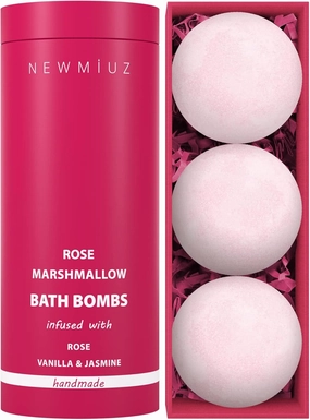Rose Vanilla Bath Bomb Mega Foaming Bubbles Infused with Vanilla Jasmine Luxurious Spa Bath Essentials Nourishing Dry Skin Stress Relief Bath Gift