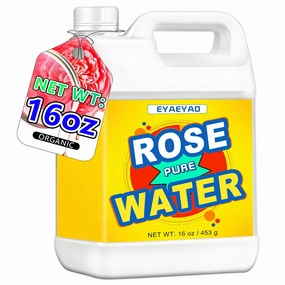 Rose Water for Face - 16 oz Bulk Organic Rose Water Alcohol-Free, 100% Natural Refreshing for Face and Hair - Uplifts, Calming & Soothing for All Skin Types (16 Oucnes)