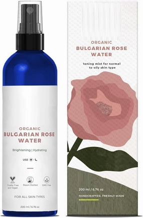 Rose Water (Hydrosol), 200 ml | Face Toner for Glowing, Brighter and Hydrated Skin | Made with Bulgarian Damask Roses - Clinically Tested