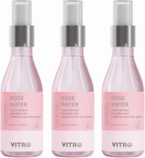 Rose Water Spray for Face | Pure Gulab Jal |Natural Toner for Hydrated, Glowing Skin (200 ml (Pack of 3))