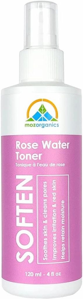 Rose Water Toner for Face & Hair - Moroccan Rose Petal Water for Face Without Dyes or Alcohol | Hydrates & Freshens Dry Skin | Vegan & Cruelty Free (4 fl.oz./120 ml)
