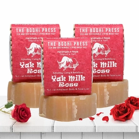 Rose Yak Milk Soap, Handmade Bar Soap | Refreshing, Caring, Revitalizing, Bath Soap Bars with Olive and Lavender Oil | 100% Vegetarian Soap, Natural Hydrating Bar Soap - 100 Gram, 3 PK