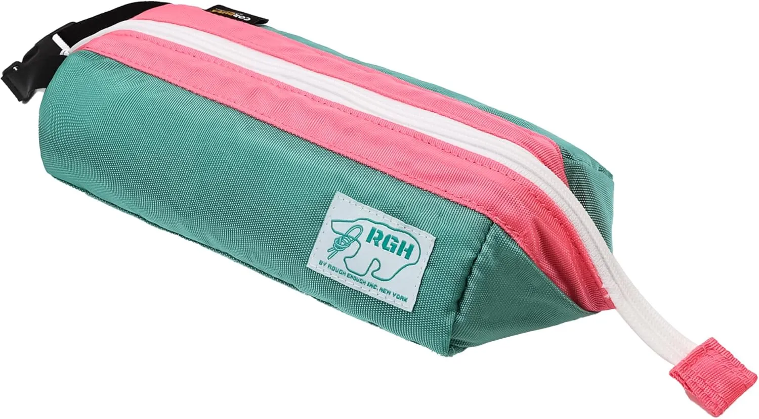 Rough Enough Large Pencil Case Pouch for Girls Kids Teens School Student with Handle Storage with YKK Zipper Cordura Fabric Pink Green