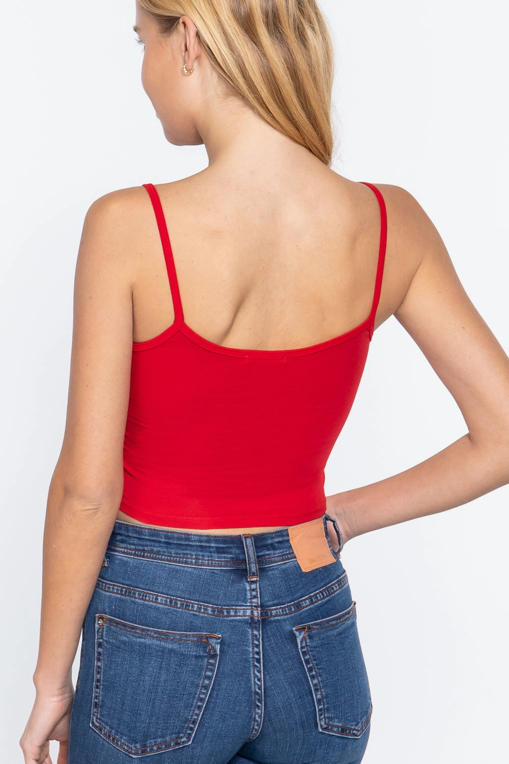 Round Neck W/removable Bra Cup Cotton Spandex Bra Top