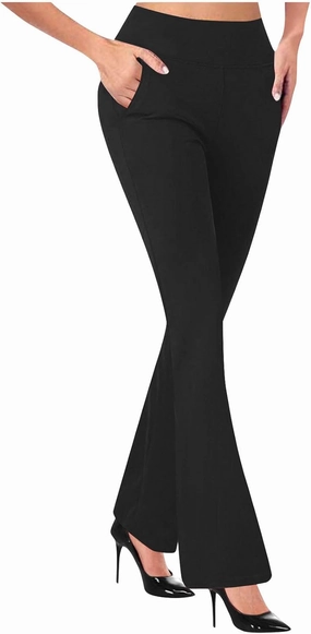 Ruziyoog Women's Fleece Lined Pants Flare Yoga Pants for Women Thermal Warm Bootcut Leggings Hiking Yoga Pants for Winter
