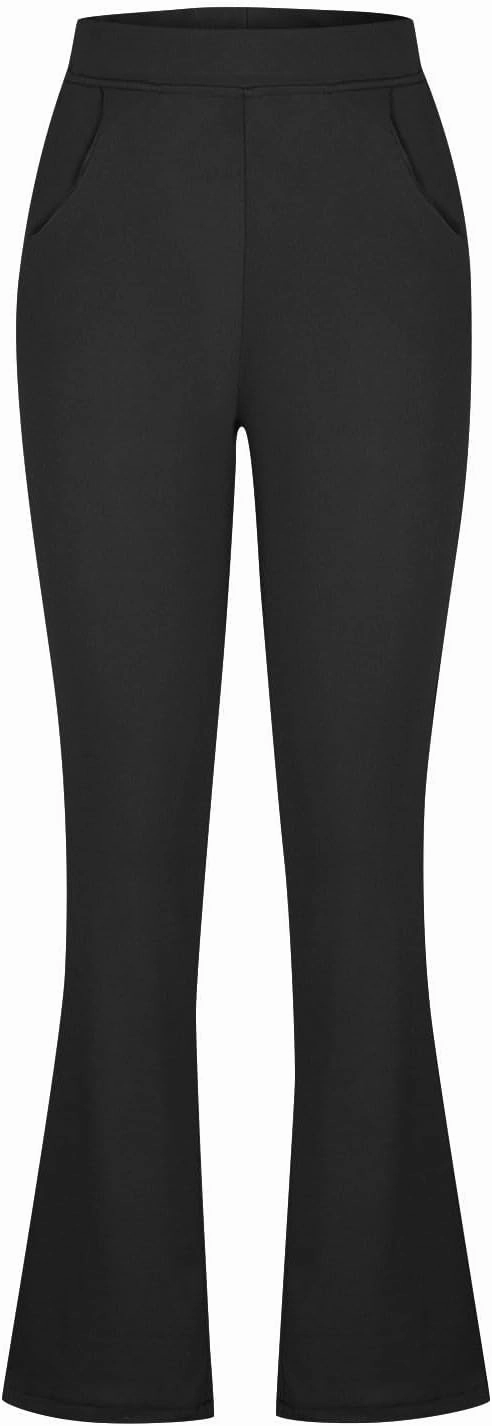 Ruziyoog Women's Fleece Lined Pants Flare Yoga Pants for Women Thermal Warm Bootcut Leggings Hiking Yoga Pants for Winter