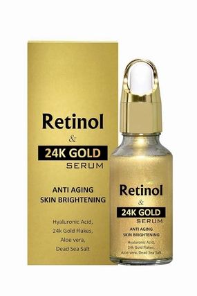 S.ebon.Care Retinol Serum For Face Enrich with 24K Gold, Hyaluronic Acid, Vitamin E, Aloevera Extract, Dead Sea Salt - 10ml