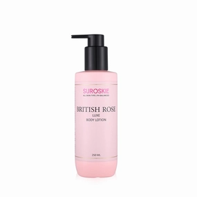 S.u.r.o.skie Briti.sh Rose Body Lotion (250ml) | For Soft, Smooth & Brighten Skin | With Shea Butter, Vitamin C & E | UV Rays Protection | Hydrate & Nourish | Body Lotion For Women & Men