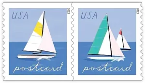 Sailboats Postcard Stamps (1 Roll (100 Stamps))
