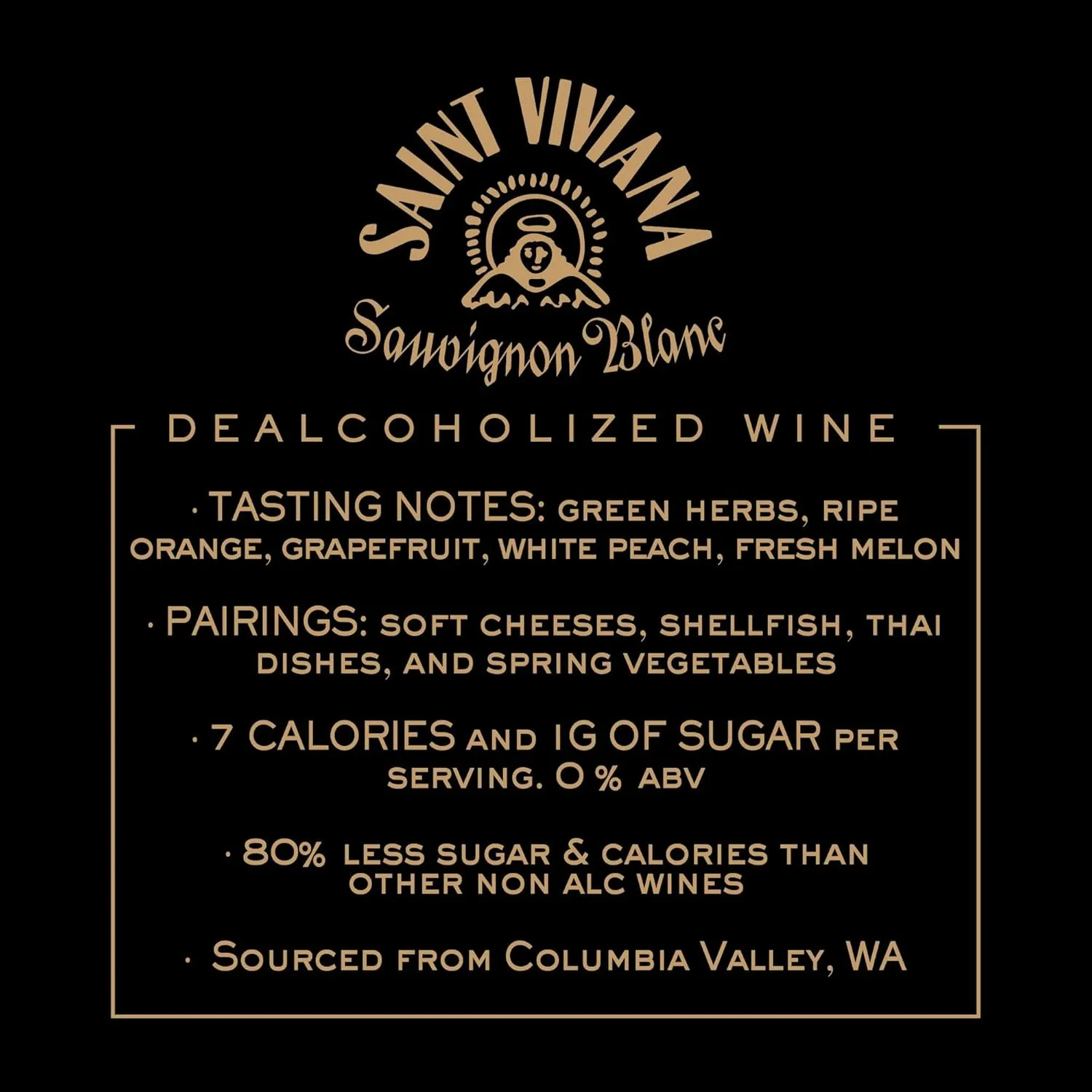 Saint Viviana Non Alcoholic Sauvignon Blanc, Non-Alcoholic Dry White Wine, Gluten Free, Low Sugar, Zero Proof Alcohol, Dealcoholized Wine, Fresh Fruit Flavor and Floral Notes, 24.6 fl oz Bottle