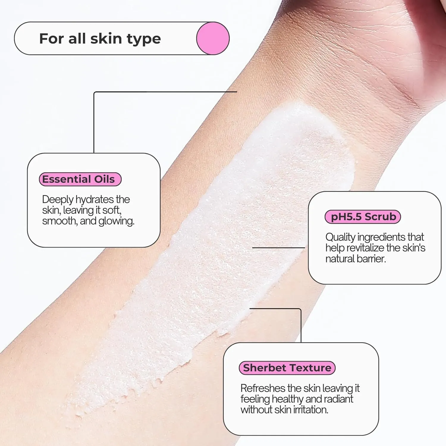 Salt Body Scrub - Exfoliating Salt Scrub to Exfoliate & Moisturize Skin, Deep Cleansing - 7 oz (Rose)