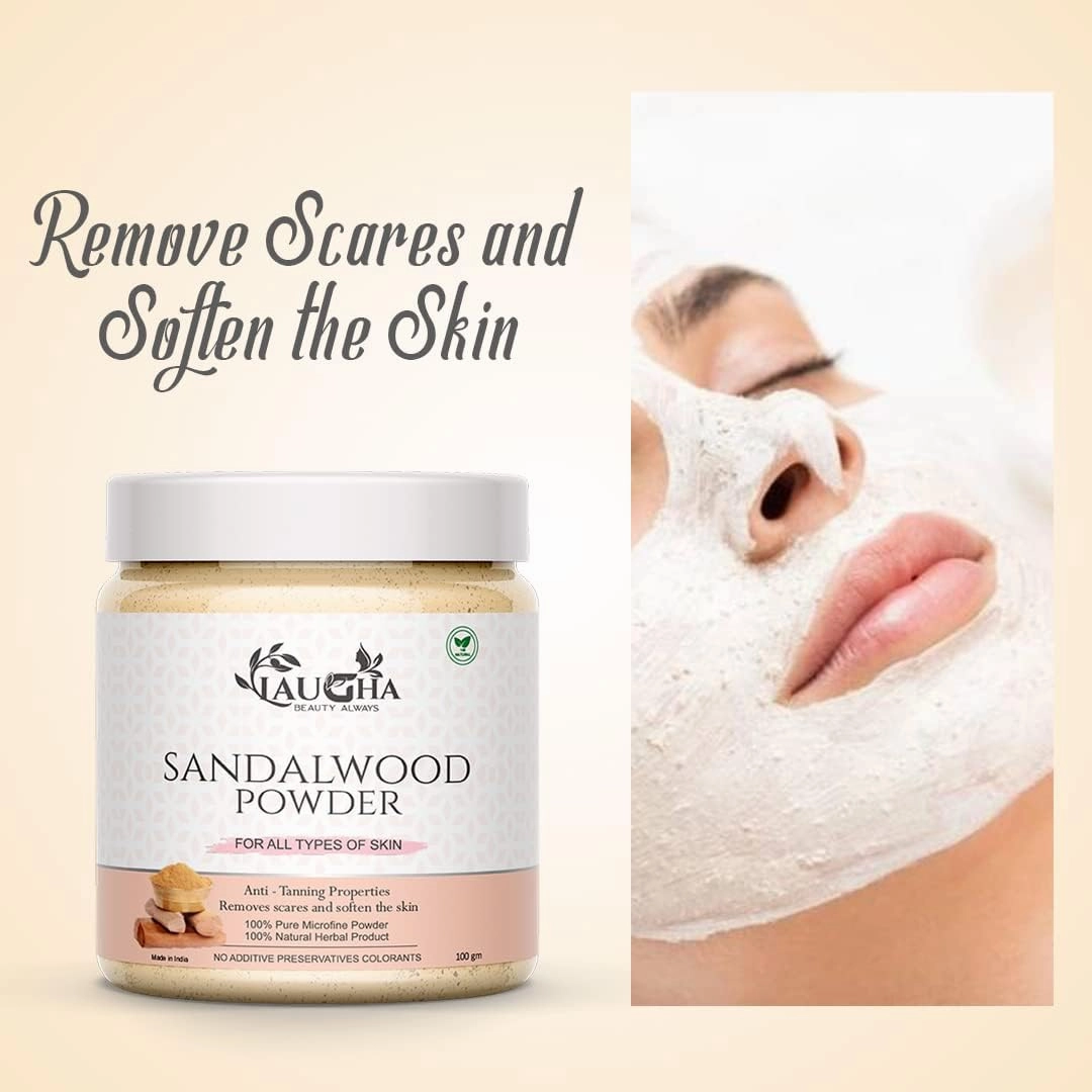 Sandalwood Powder for Brightening & Glowing Skin, Face Mask, Face Pack (100GM(PACK OF 4))