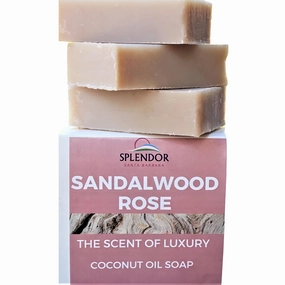 Sandalwood Rose Bar Soap- Natural Bar Soap for Face and Body, Unisex Scent, Handmade, Vegan, Natural, Cold Process Soap.