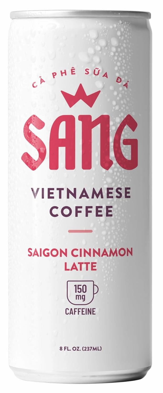 SANG Vietnamese Iced Coffee - Saigon Cinnamon Flavor 8oz Canned (12-Pack), Robusta and Arabica, 150mg Caffeine, Ready to Drink, Gluten-Free, Energy Drink