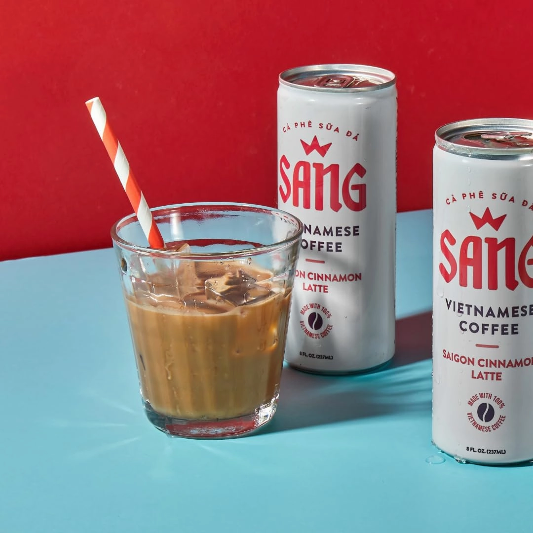 SANG Vietnamese Iced Coffee - Saigon Cinnamon Flavor 8oz Canned (12-Pack), Robusta and Arabica, 150mg Caffeine, Ready to Drink, Gluten-Free, Energy Drink