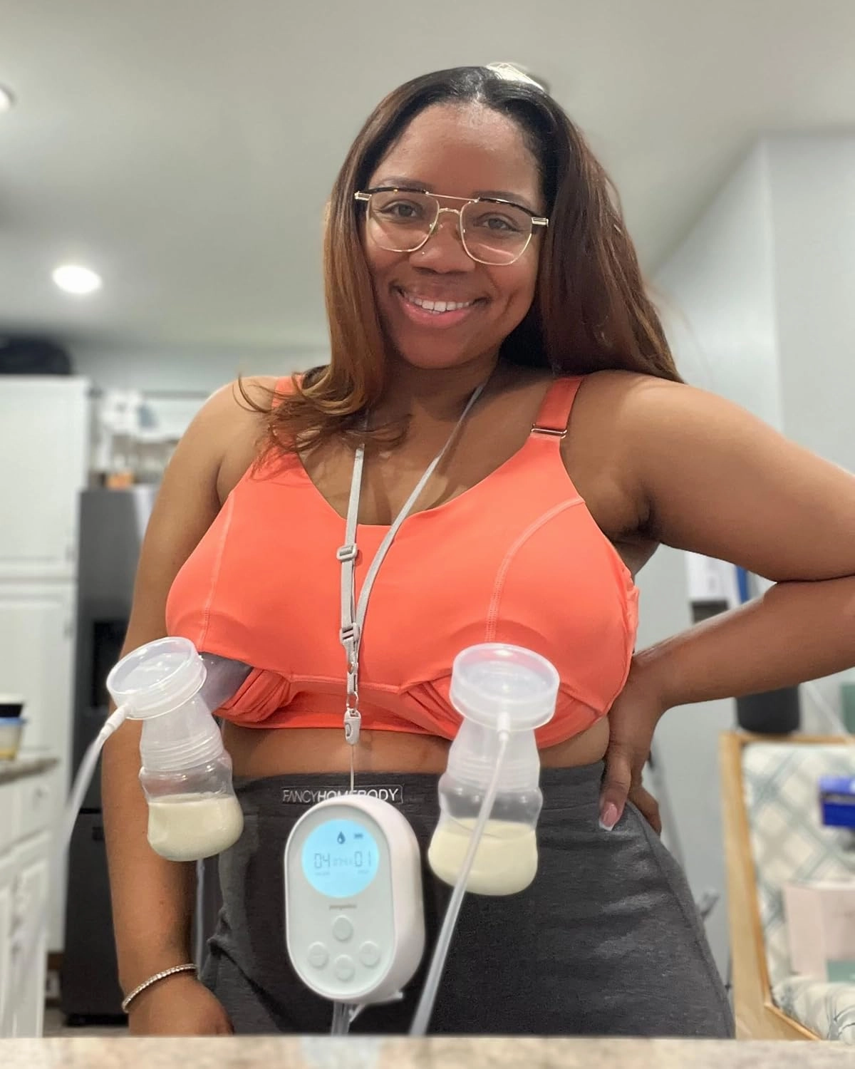 Sarah Wells Journey Nursing & Pumping Bra - Hands-Free with Velcro Straps & Secure Flange Openings (Bold Colors)