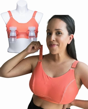 Sarah Wells Journey Nursing & Pumping Bra - Hands-Free with Velcro Straps & Secure Flange Openings (Bold Colors)