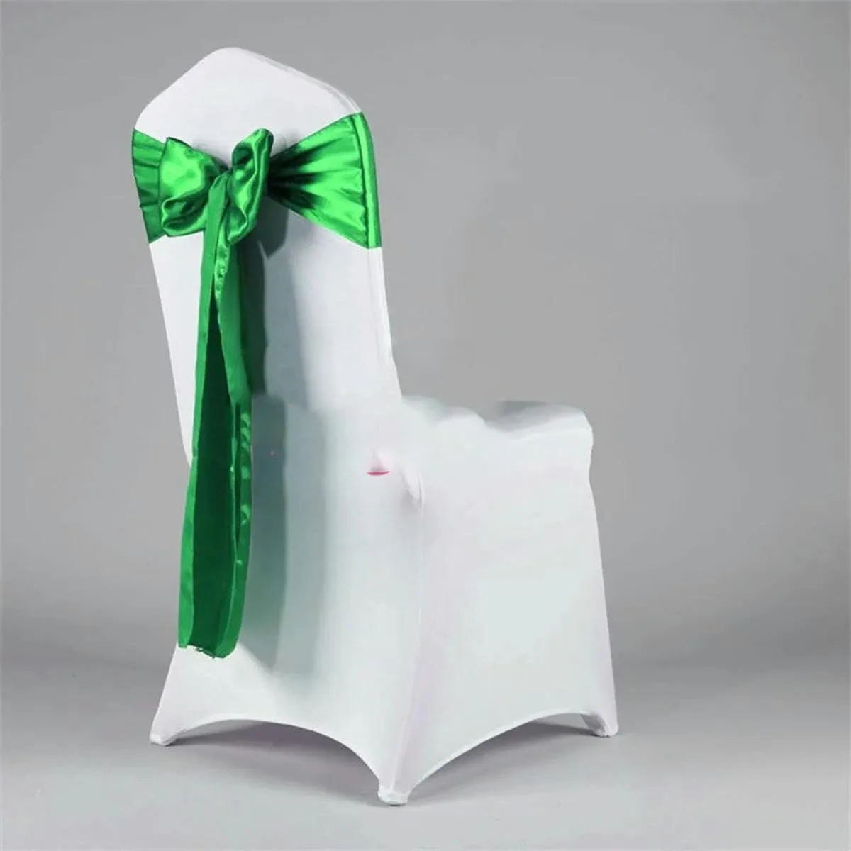 Satin Chair Band Bow Sash with Buckle for Event Cover Decoration-Sky Blue (Fuchsia One Size)
