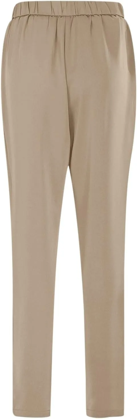 Satin Pants for Women High Waisted Pants Casual Loose Fitting Slacks with Imitation Silk Pockets Stretchy Trousers