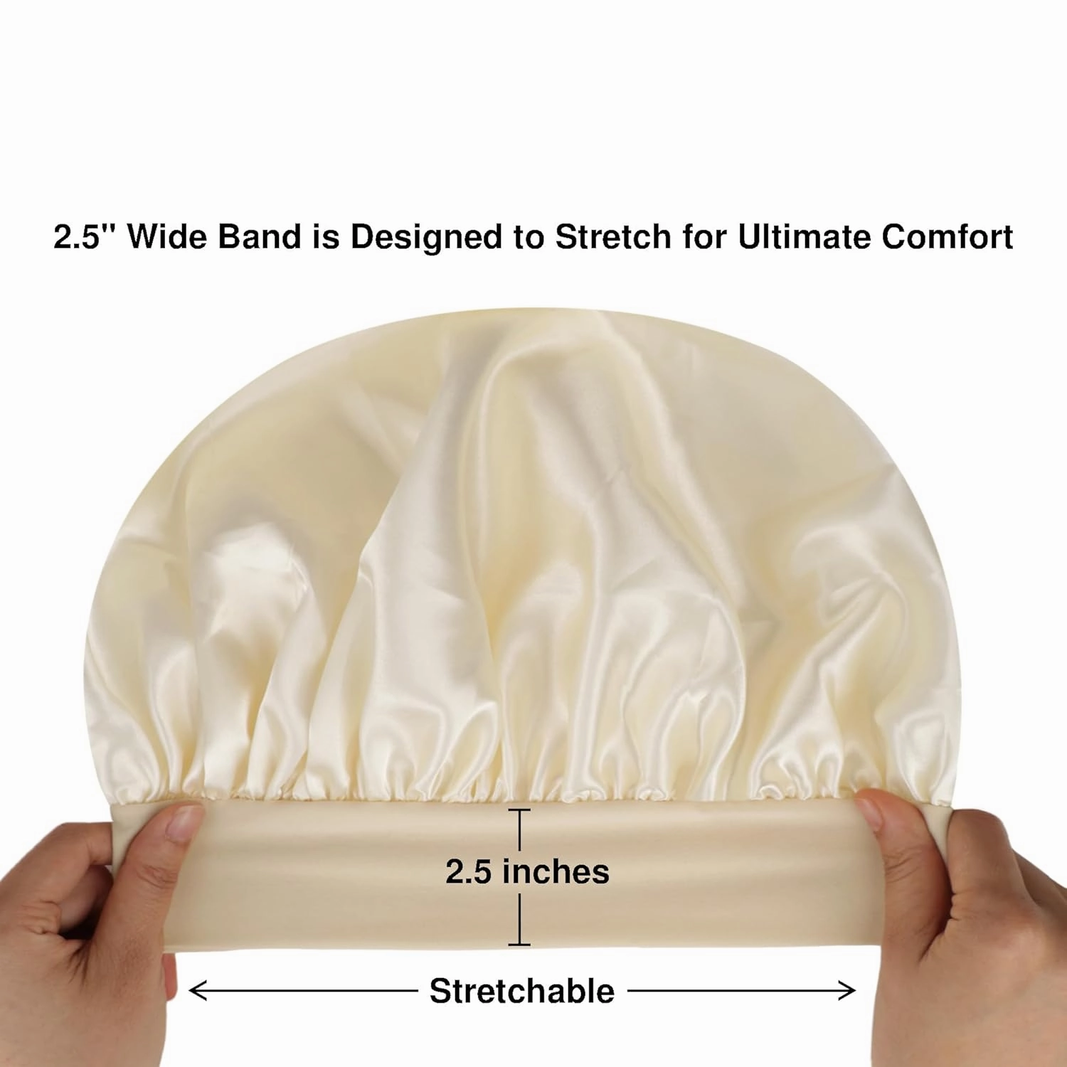 Satin Bonnet Silk Hair Bonnet for Sleeping Women Men Night Cap Sleep Bonnet Hat Hair Cap 9 Pack with Wide Band, Beige