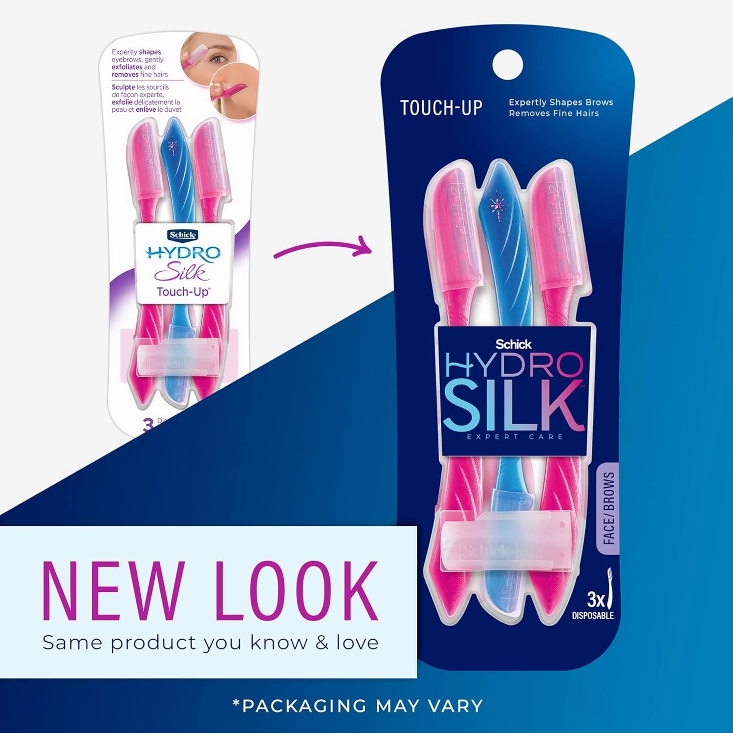 Schick Intuition Refill, Pure Nourishment Razors for Women | Intuition Razor Blades Refill & Schick Hydro Silk Touch-Up Dermaplaning Tool with Precision Cover, 3ct | Dermaplane Razor