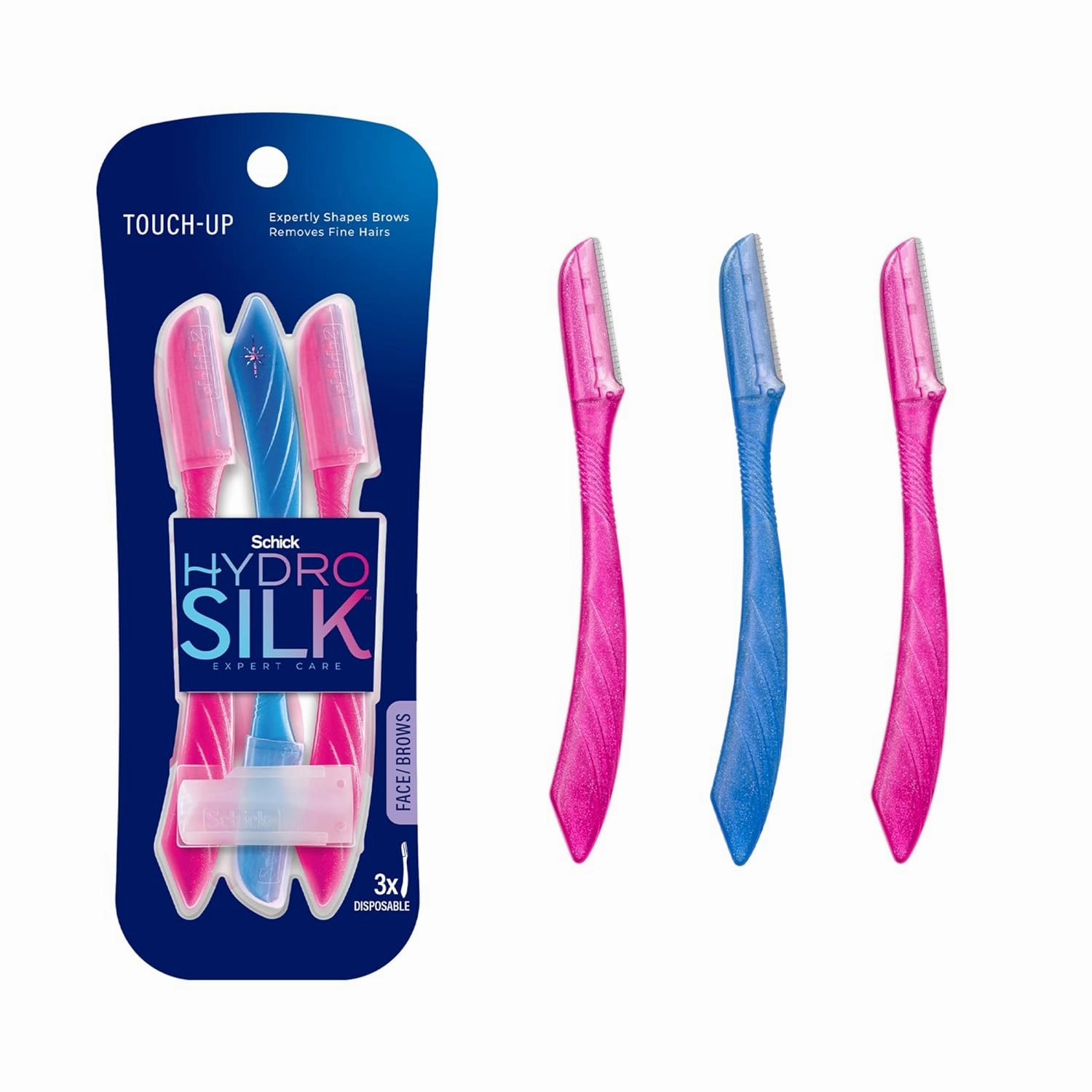 Schick Intuition Refill, Pure Nourishment Razors for Women | Intuition Razor Blades Refill & Schick Hydro Silk Touch-Up Dermaplaning Tool with Precision Cover, 3ct | Dermaplane Razor
