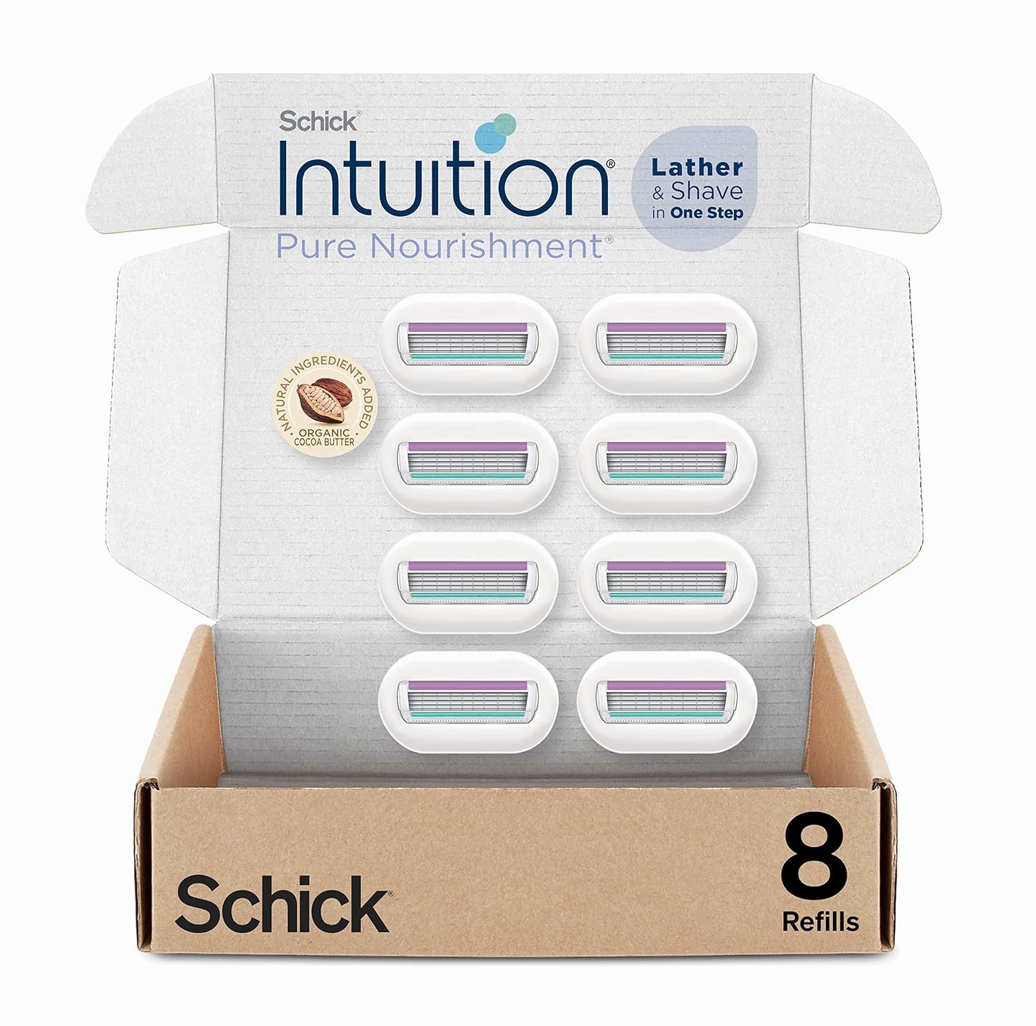Schick Intuition Refill, Pure Nourishment Razors for Women | Intuition Razor Blades Refill & Schick Hydro Silk Touch-Up Dermaplaning Tool with Precision Cover, 3ct | Dermaplane Razor