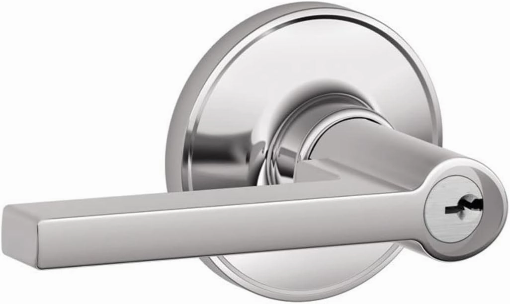 SCHLAGE Dexter by Schlage J54SOL625 Solstice Keyed Entry Lever, Bright Chrome