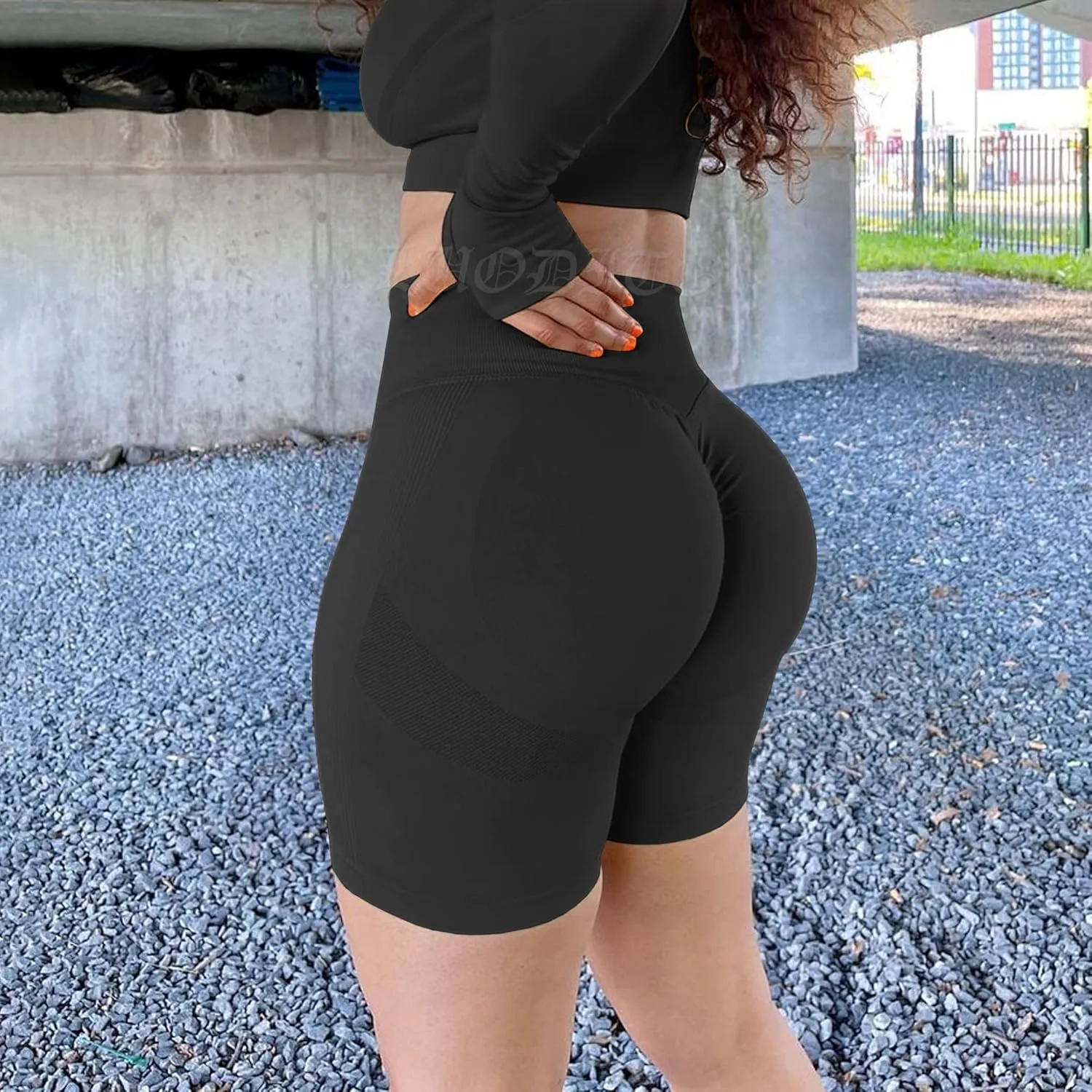 Scrunch Butt Lifting Shorts for Women Workout Gym Smile Contour Seamless Leggings High Waist Ruched Booty Yoga Shorts