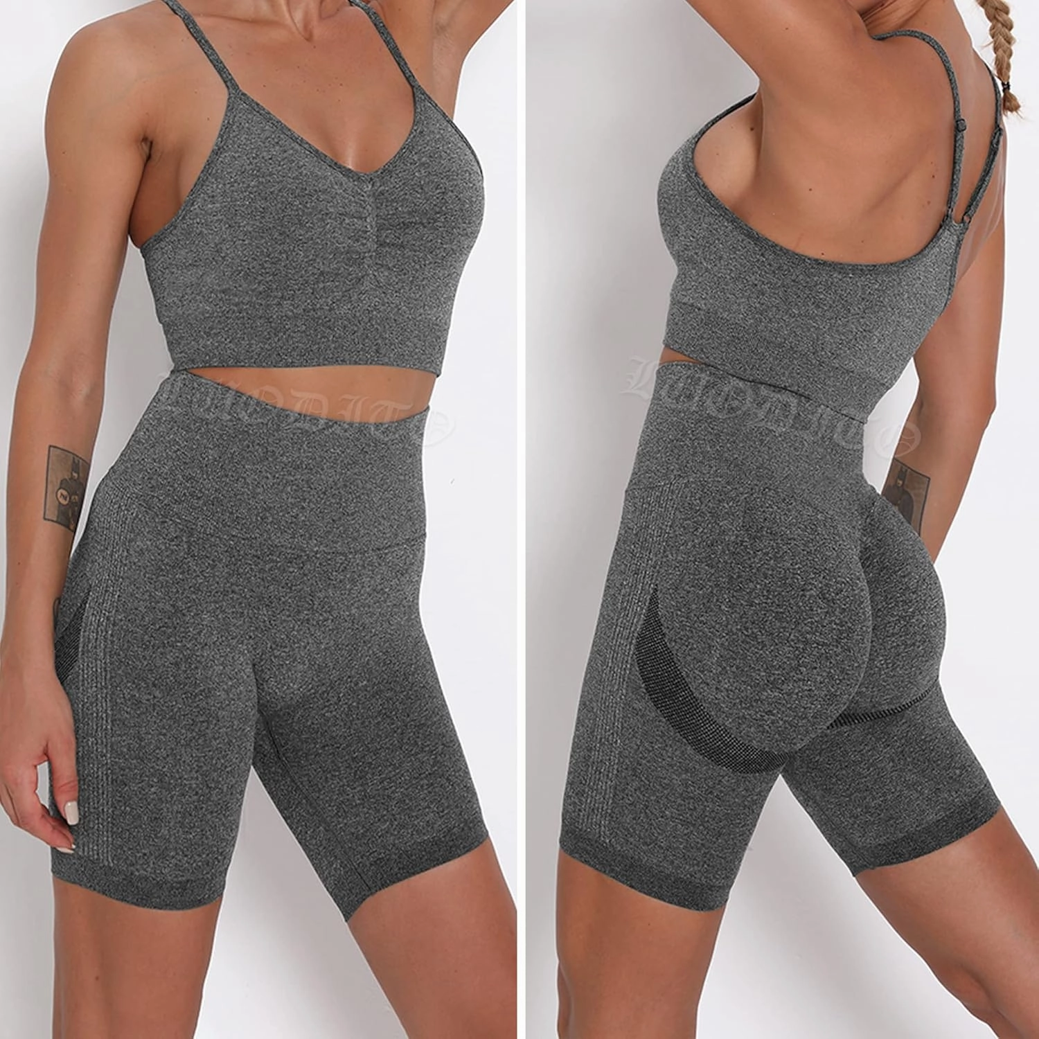 Scrunch Butt Lifting Shorts for Women Workout Gym Smile Contour Seamless Leggings High Waist Ruched Booty Yoga Shorts