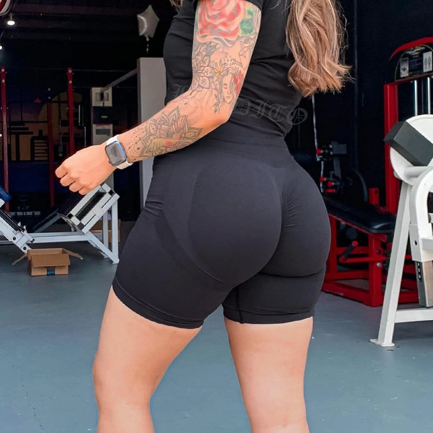 Scrunch Butt Lifting Shorts for Women Workout Gym Smile Contour Seamless Leggings High Waist Ruched Booty Yoga Shorts