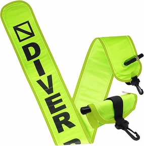 Scuba Choice 4ft Neon Yellow Scuba Diving Surface Marker Buoy Signal Tube, Durable 210D Nylon TPU, Compact BCD Pocket Fit, Easy Oral Inflate, Diver Below Safety Signal with Clip